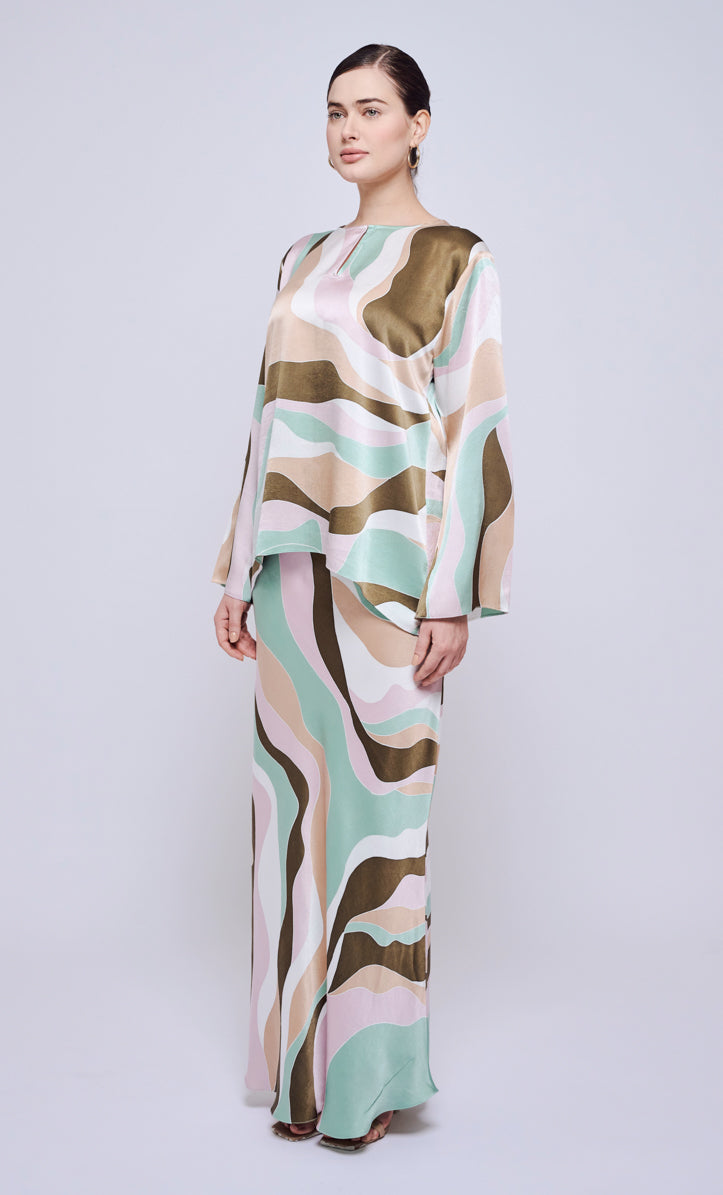 Pery Set Leher Kurung - Linear Satin Silk