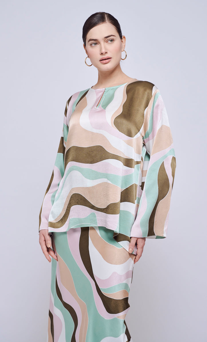 Pery Set Leher Kurung - Linear Satin Silk