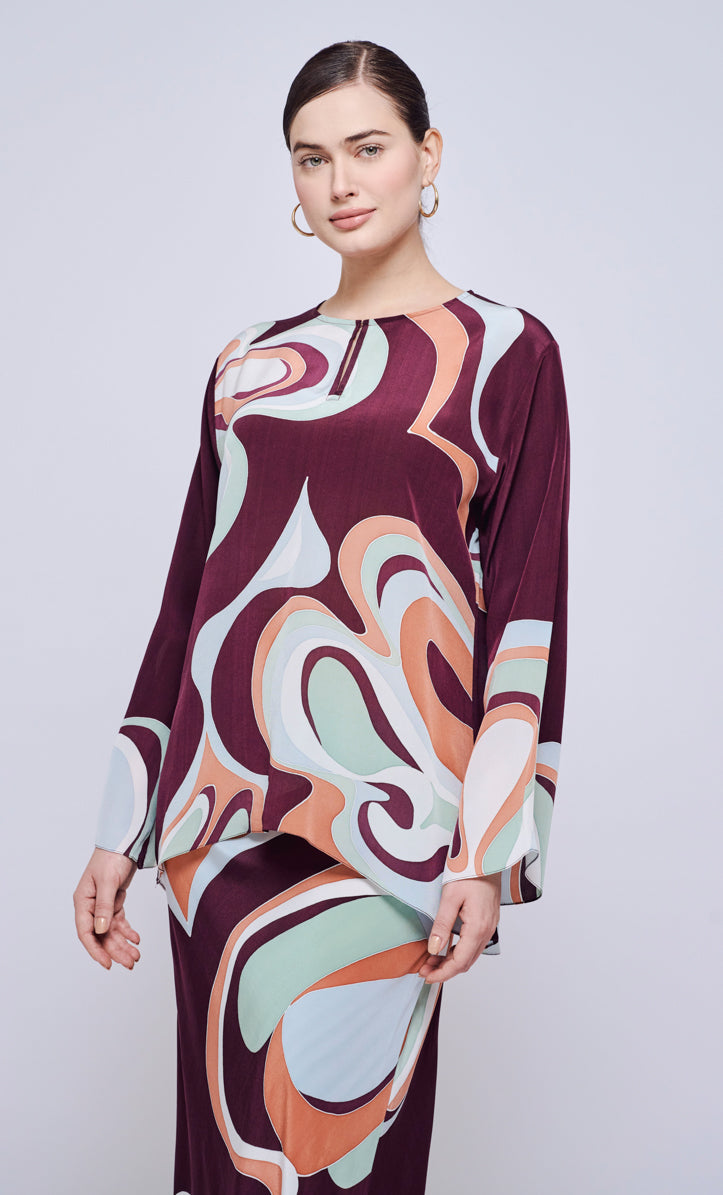 Pery Set Leher Kurung - Waves Crepe Silk