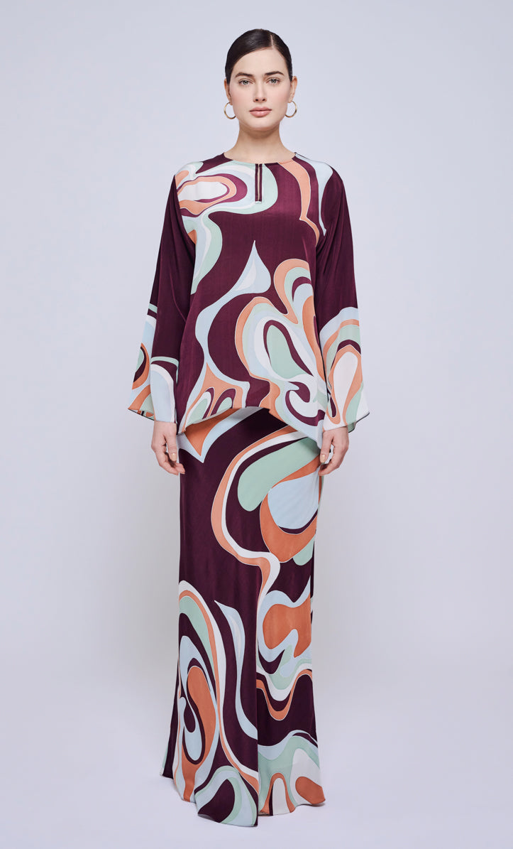 Pery Set Leher Kurung - Waves Crepe Silk