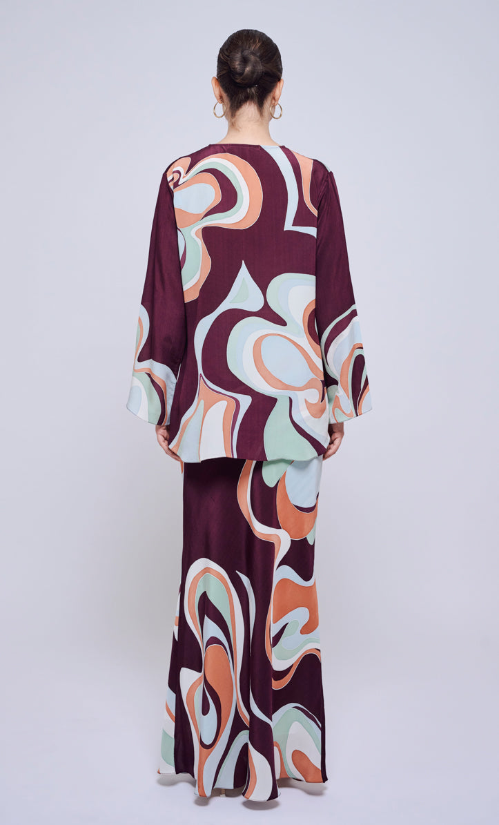 Pery Set Leher Kurung - Waves Crepe Silk