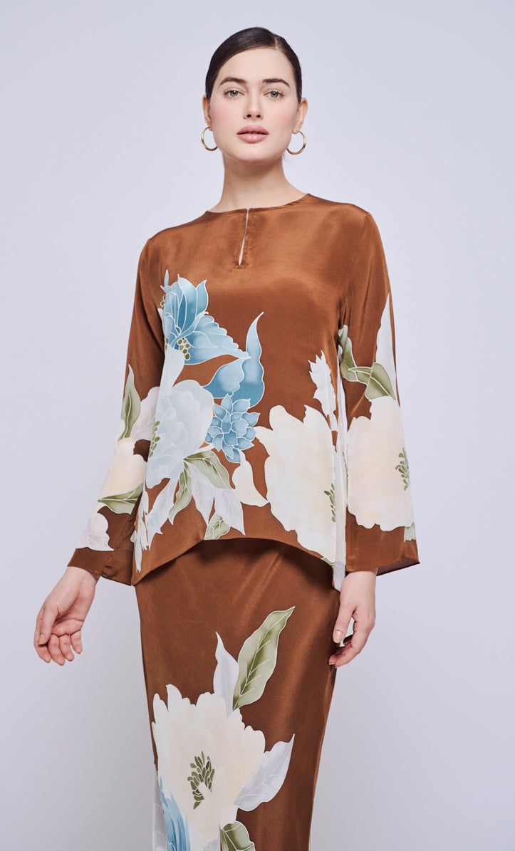 Pery Set Leher Kurung - Botanic Crepe Silk