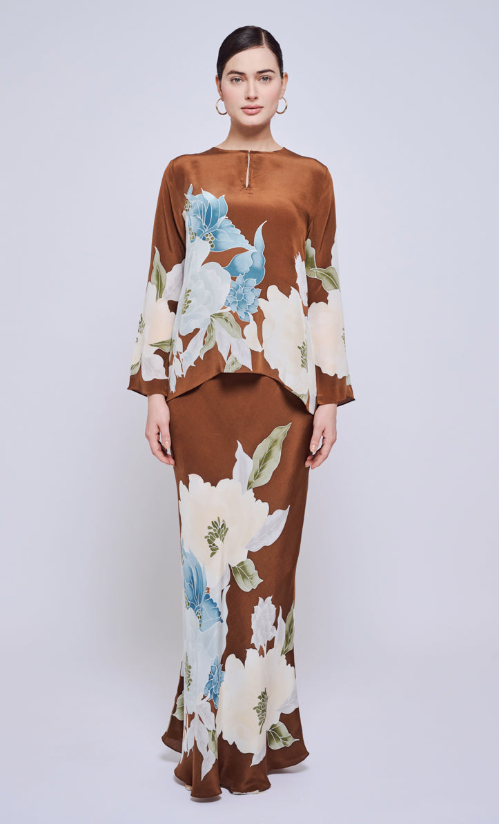 Pery Set Leher Kurung - Botanic Crepe Silk