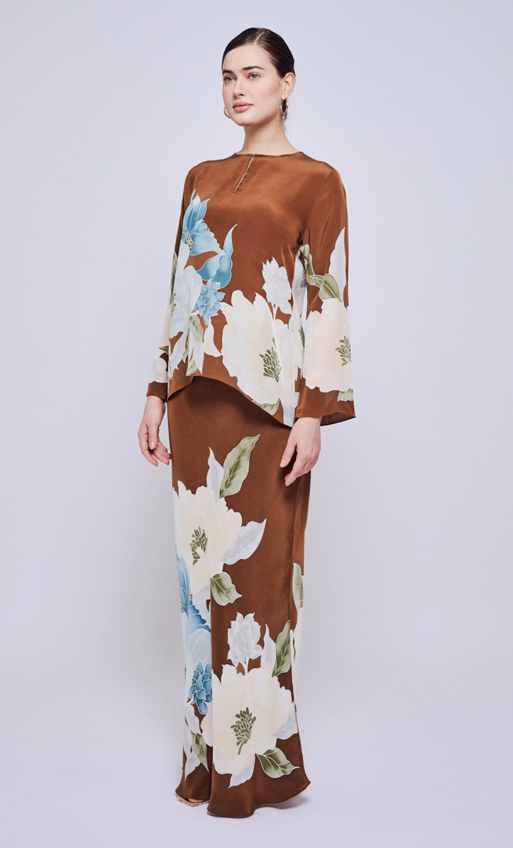 Pery Set Leher Kurung - Botanic Crepe Silk