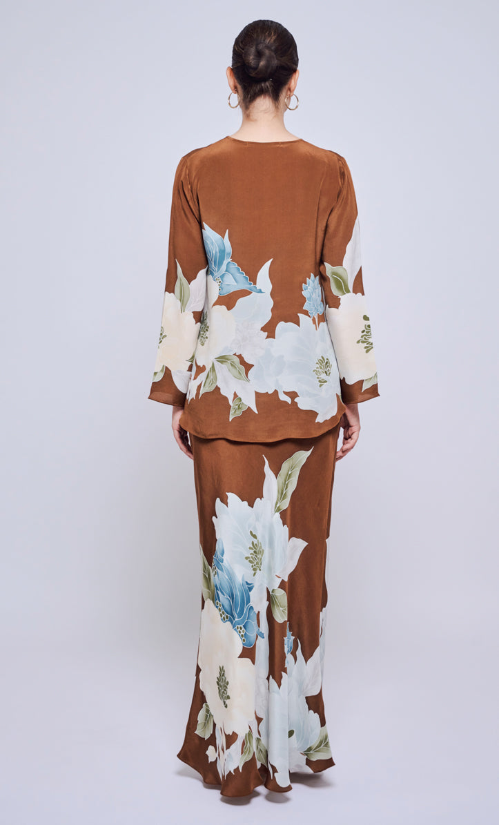 Pery Set Leher Kurung - Botanic Crepe Silk
