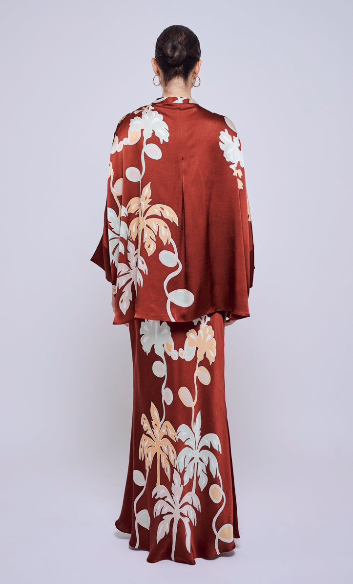 Alia Short Set - Palmflo Satin Silk