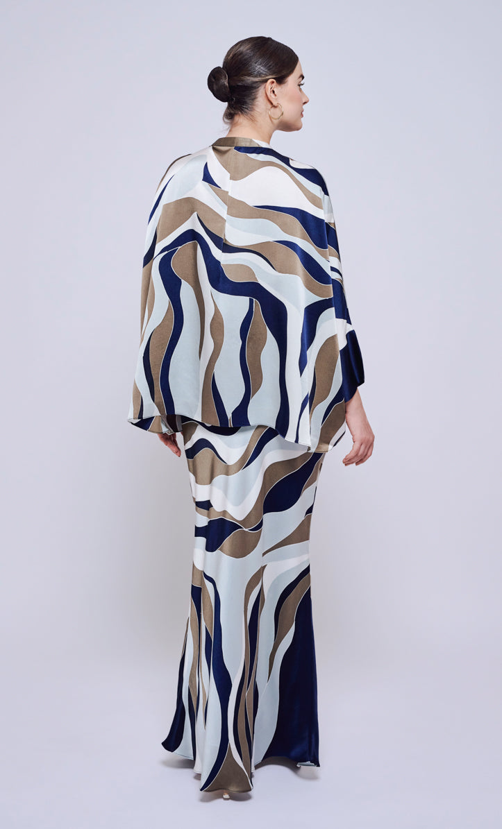 Alia Short Set - Linear Satin Silk