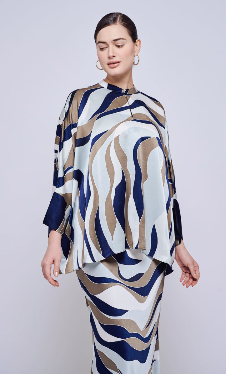 Alia Short Set - Linear Satin Silk