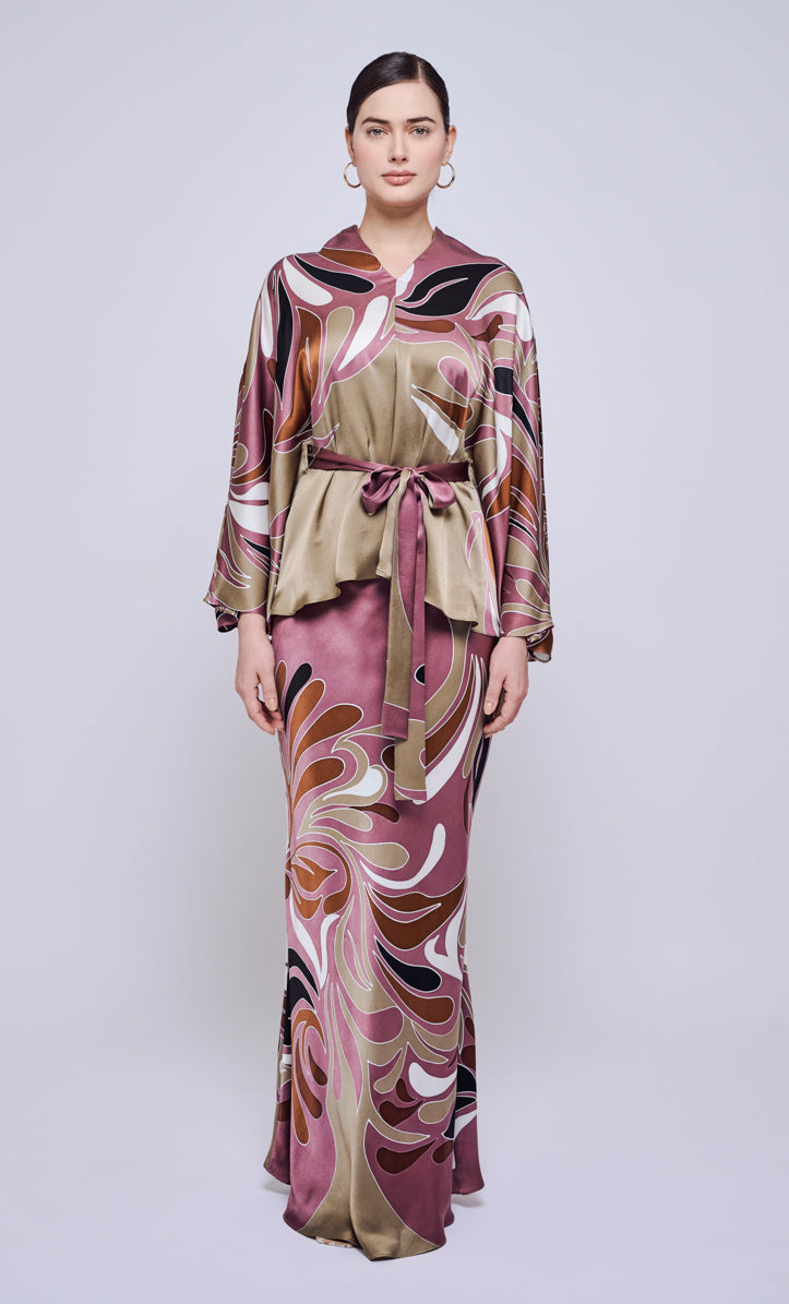 Camelia Set - Wave Champange Crepe Silk
