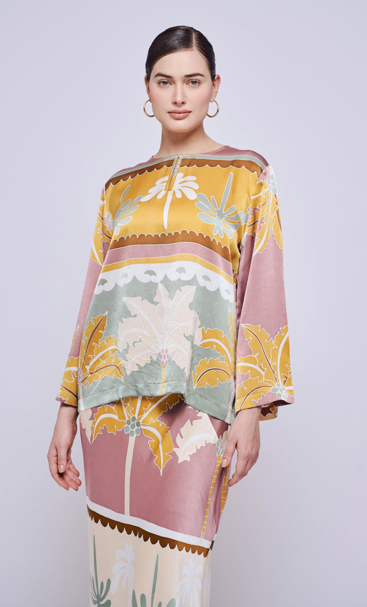 Kurung Kedah Set - Tribal Satin Silk