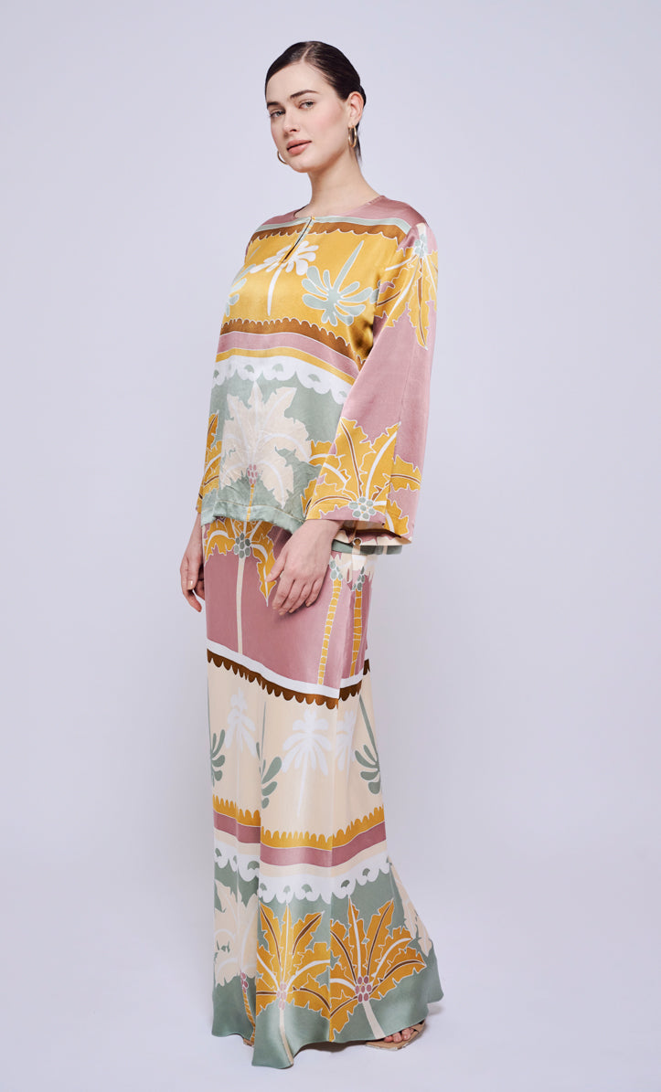 Kurung Kedah Set - Tribal Satin Silk