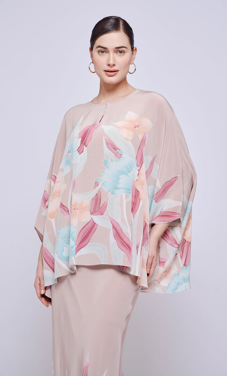 Nalia Short Set - Kuntum Lilac Crepe Silk