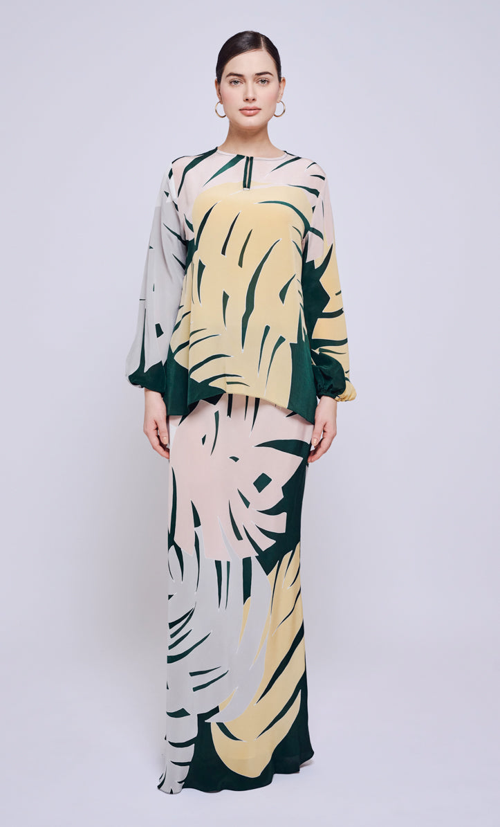 Pery Ballon Sleeve Set - Aracea Crepe Silk