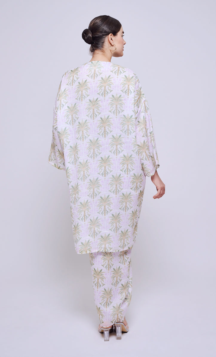 Banana Tree Long Kurung Opah with Instant Pareo - Off White