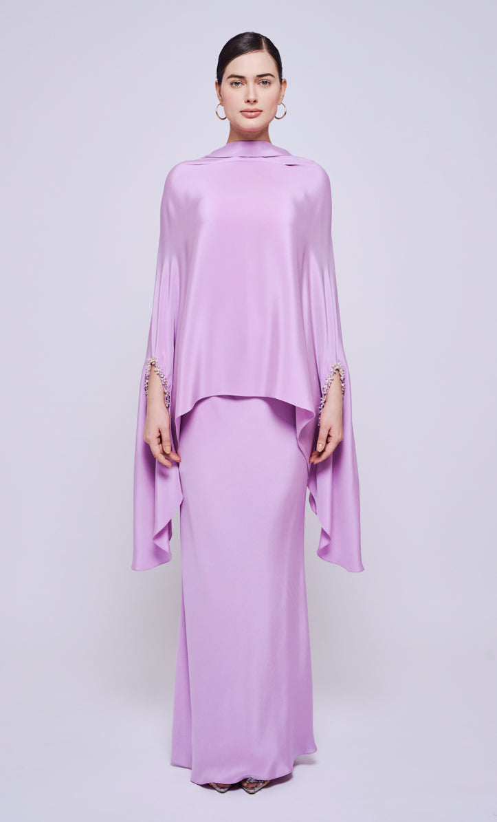 Hani Beaded Set - Lilac Heavy Crepe