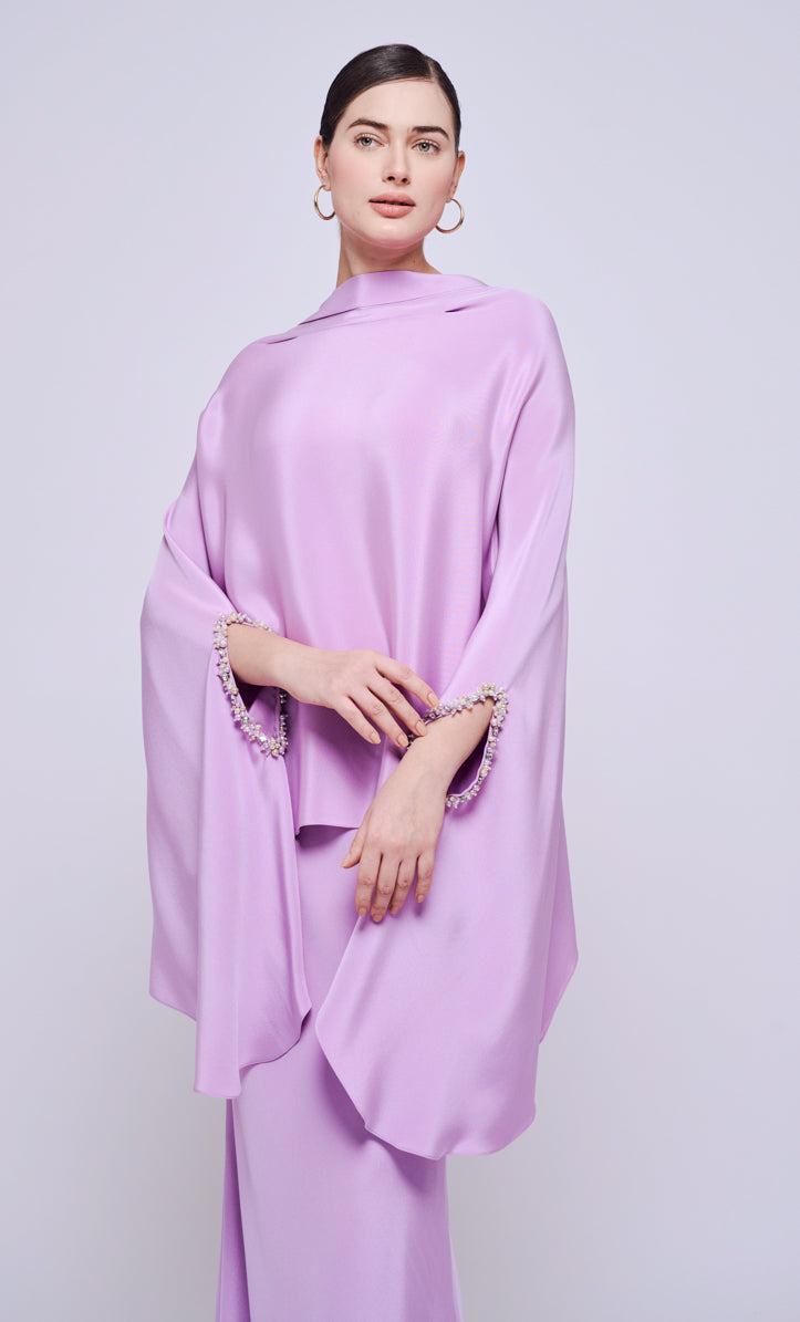 Hani Beaded Set - Lilac Heavy Crepe