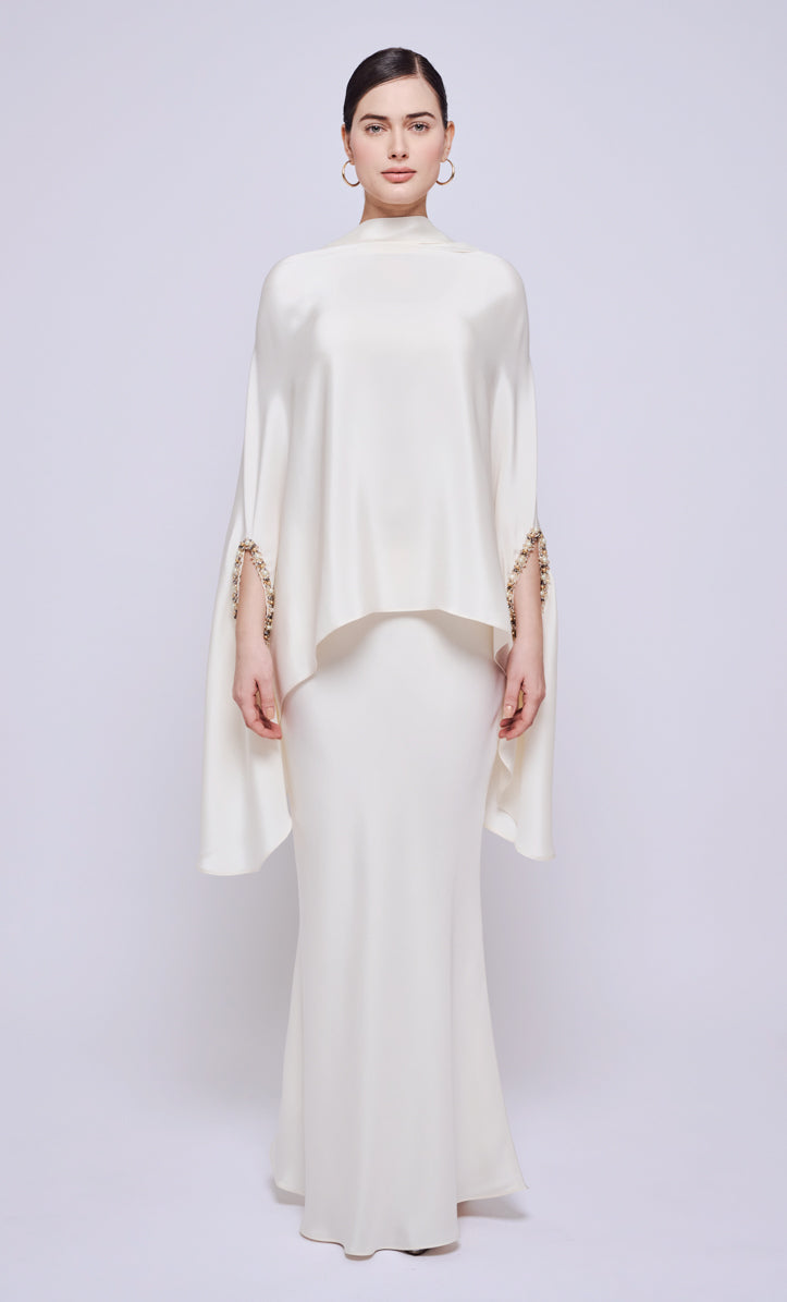 Hani Beaded Set - Offwhite Heavy Crepe