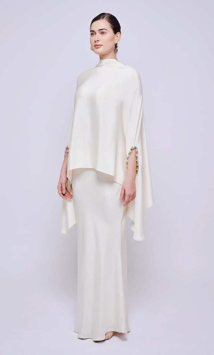Hani Beaded Set - Offwhite Heavy Crepe