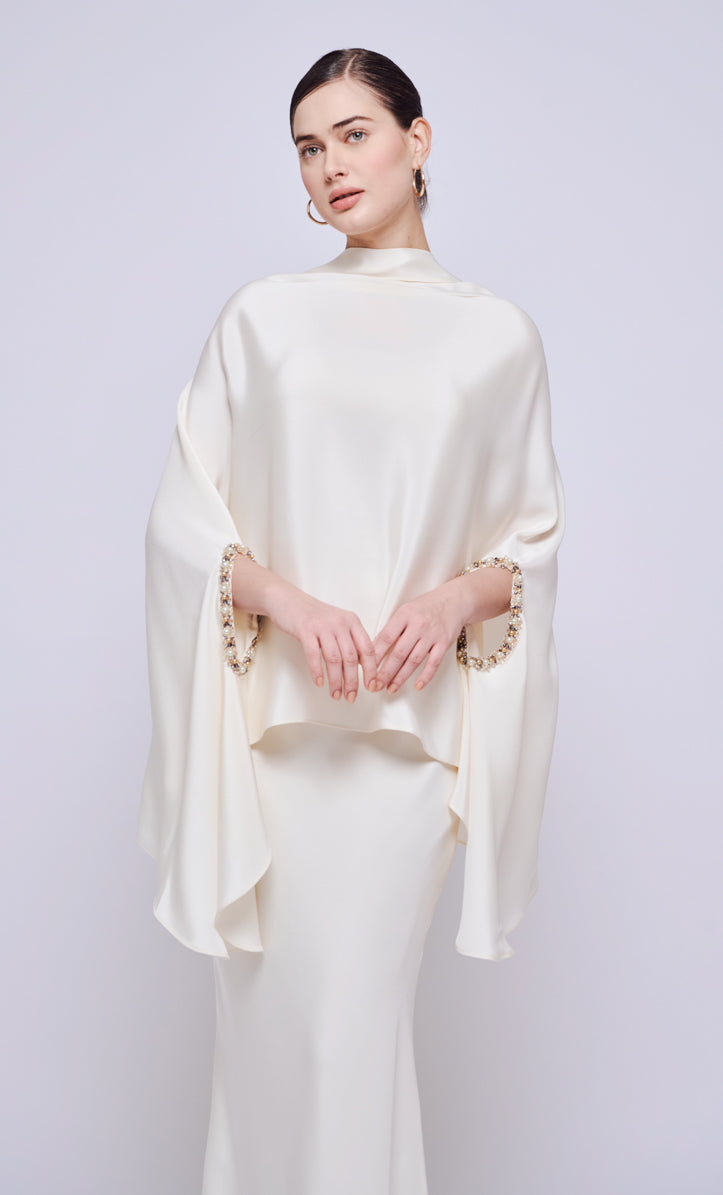Hani Beaded Set - Offwhite Heavy Crepe