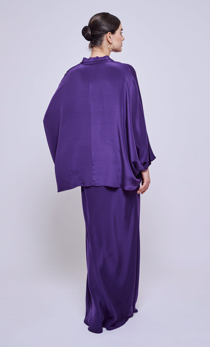 Norah 2.0 Beaded Set - Purple Heavy Crepe