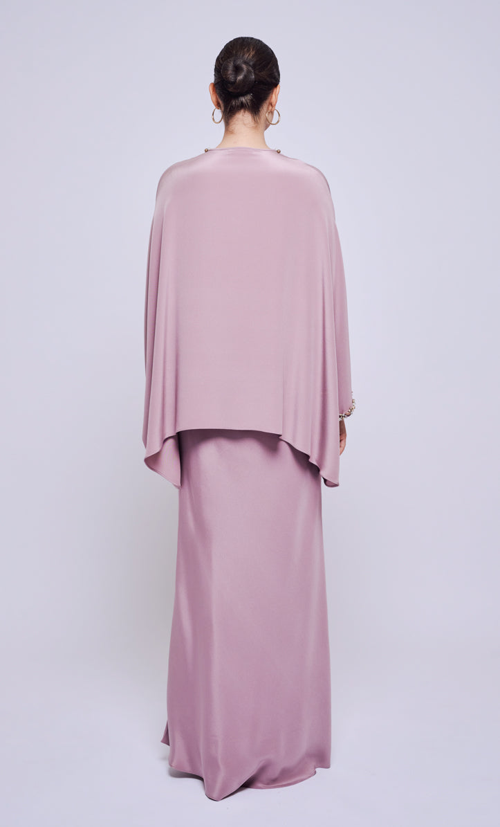 Nalia Beaded Set - Mauve Heavy Crepe
