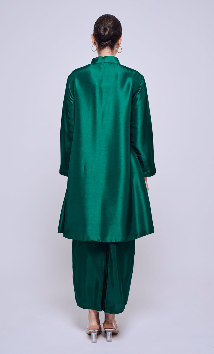 Kebarung Set - Emerald Green Shantung