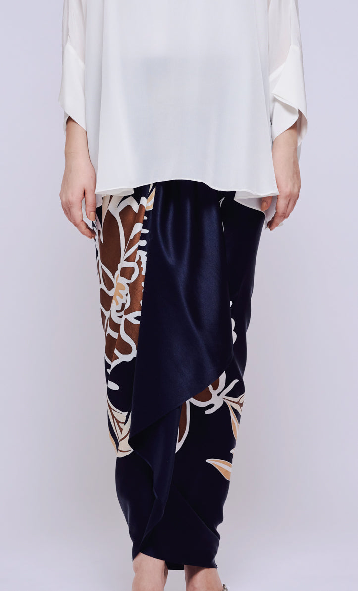 Pareo - The Grand Navy Blue Satin Silk