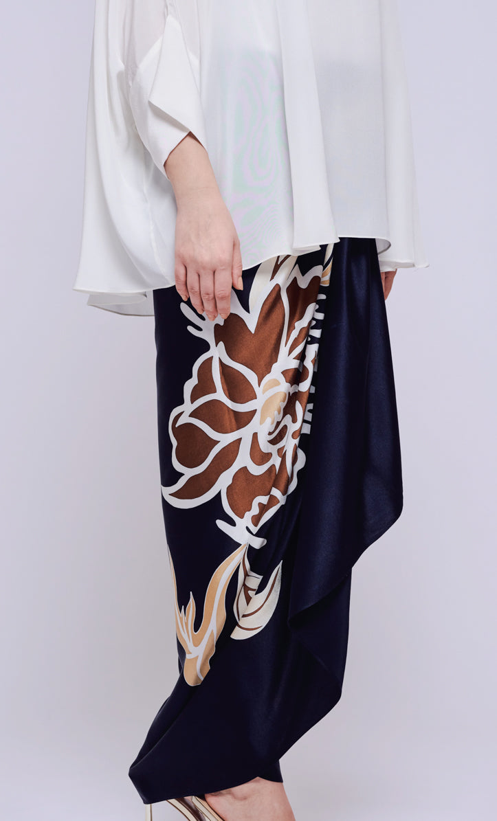Pareo - The Grand Navy Blue Satin Silk