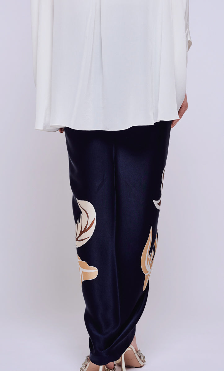 Pareo - The Grand Navy Blue Satin Silk