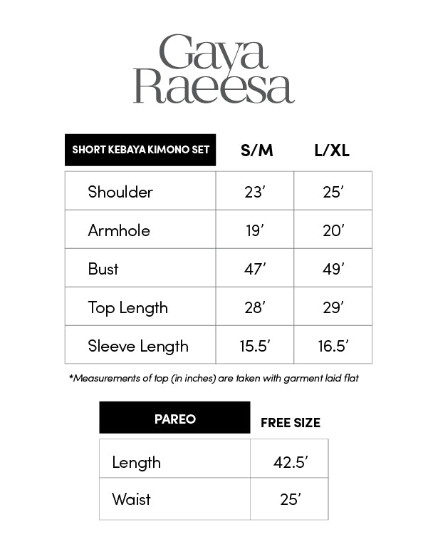 Banana Tree Short Kebaya Kimono with Instant Pareo - Off White