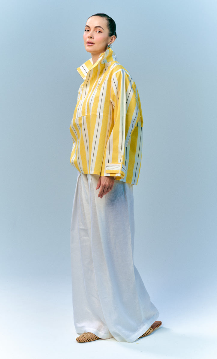 Bomber Top -Yellow Striped