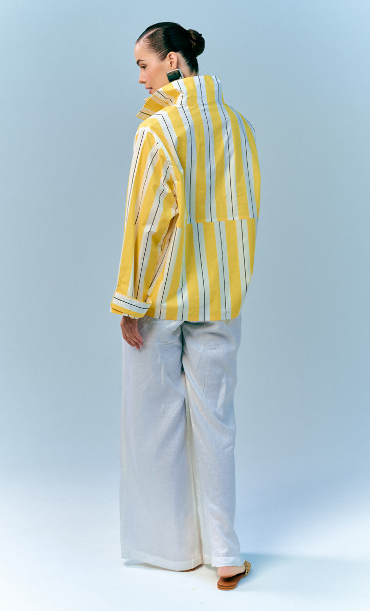Bomber Top -Yellow Striped