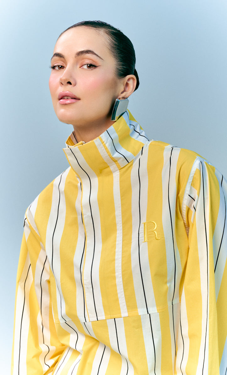 Bomber Top -Yellow Striped