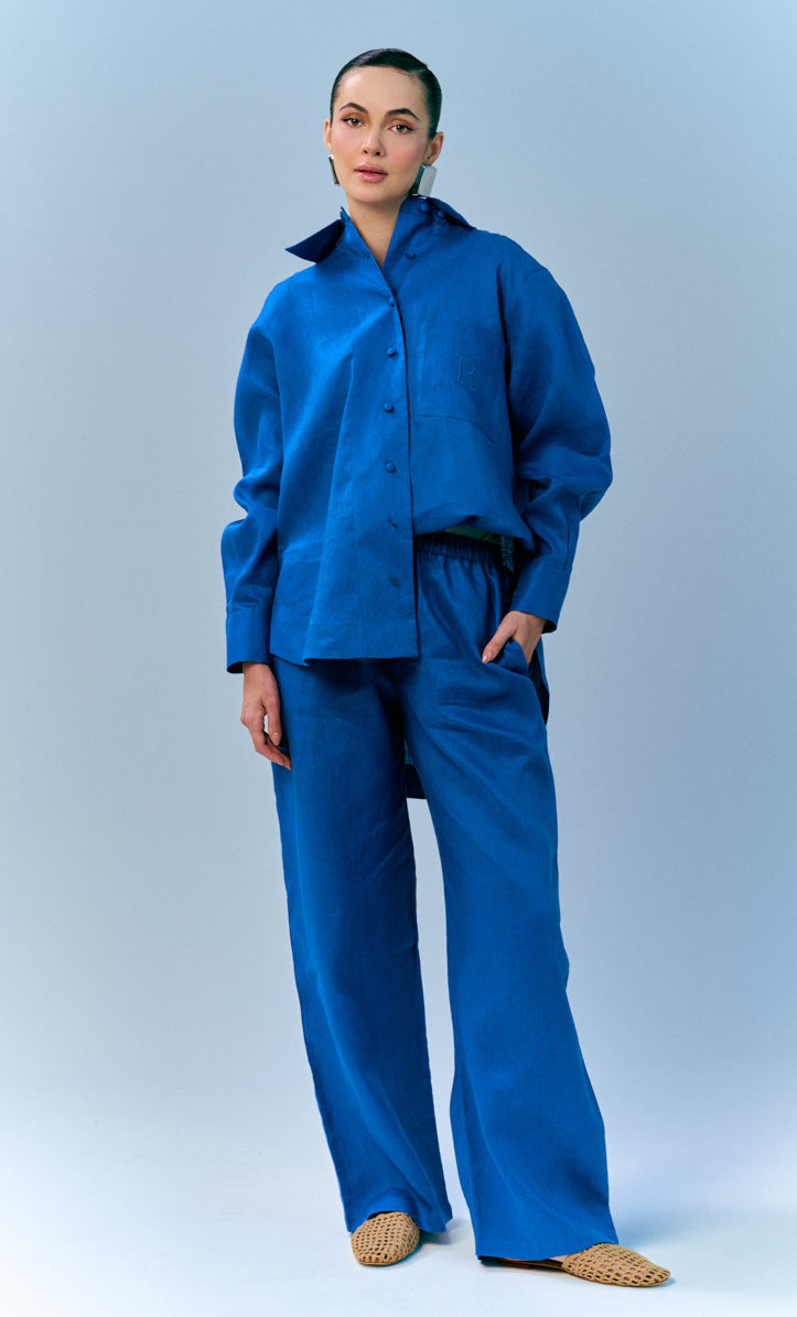Vera Top - Blue Linen