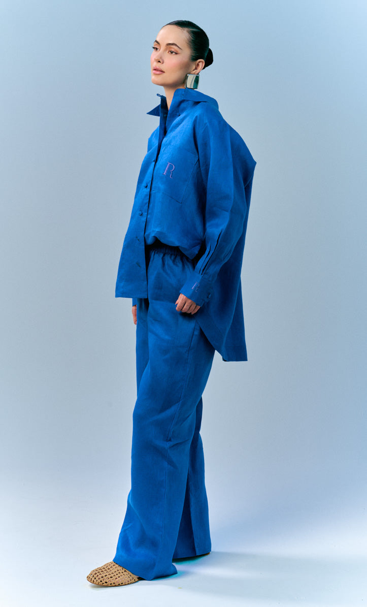 Vera Top - Blue Linen