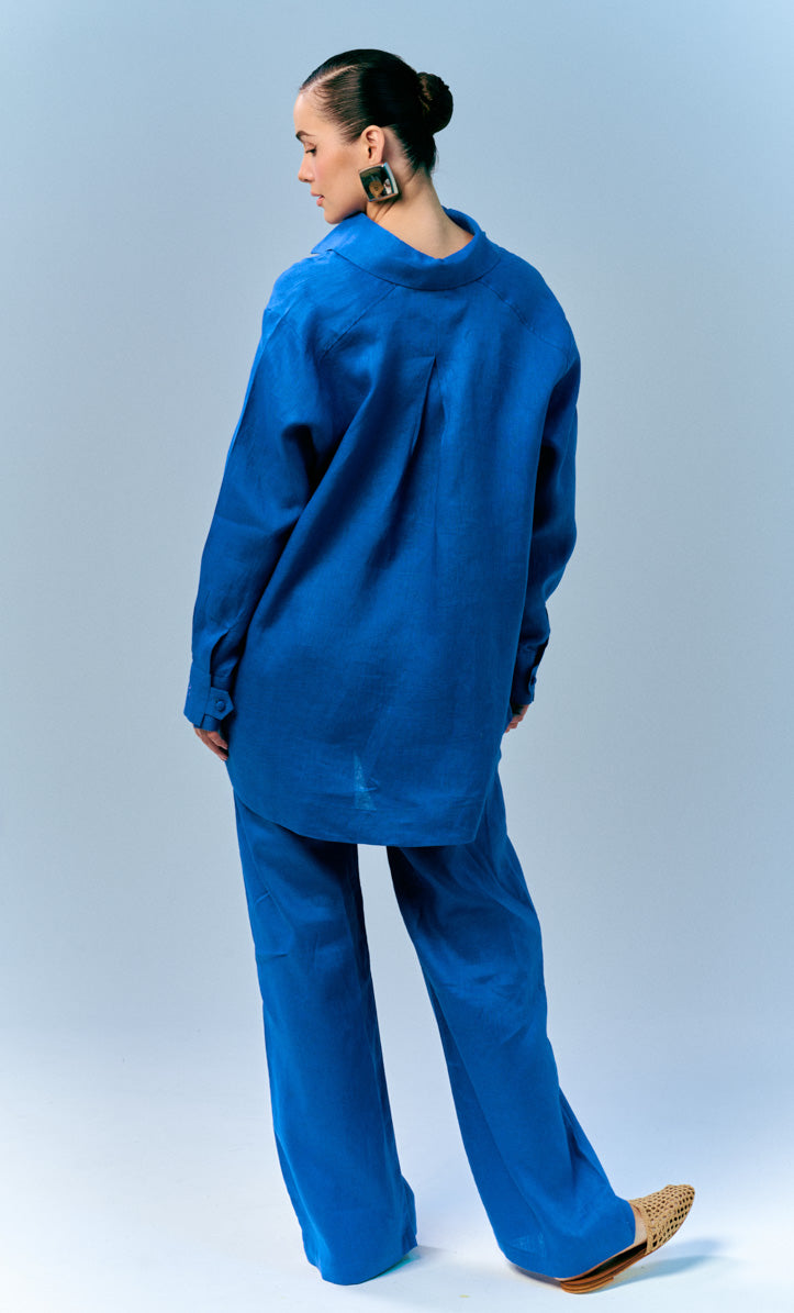 Vera Top - Blue Linen