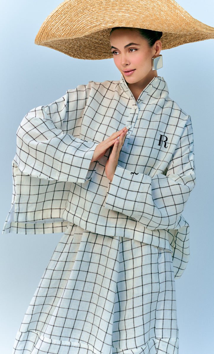 Rare Top with Frill Skirt - Black Checkered