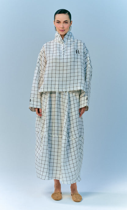 Rare Top with Frill Skirt - Black Checkered