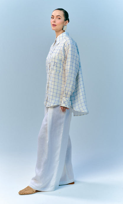 Vera Top - Blue Checkered