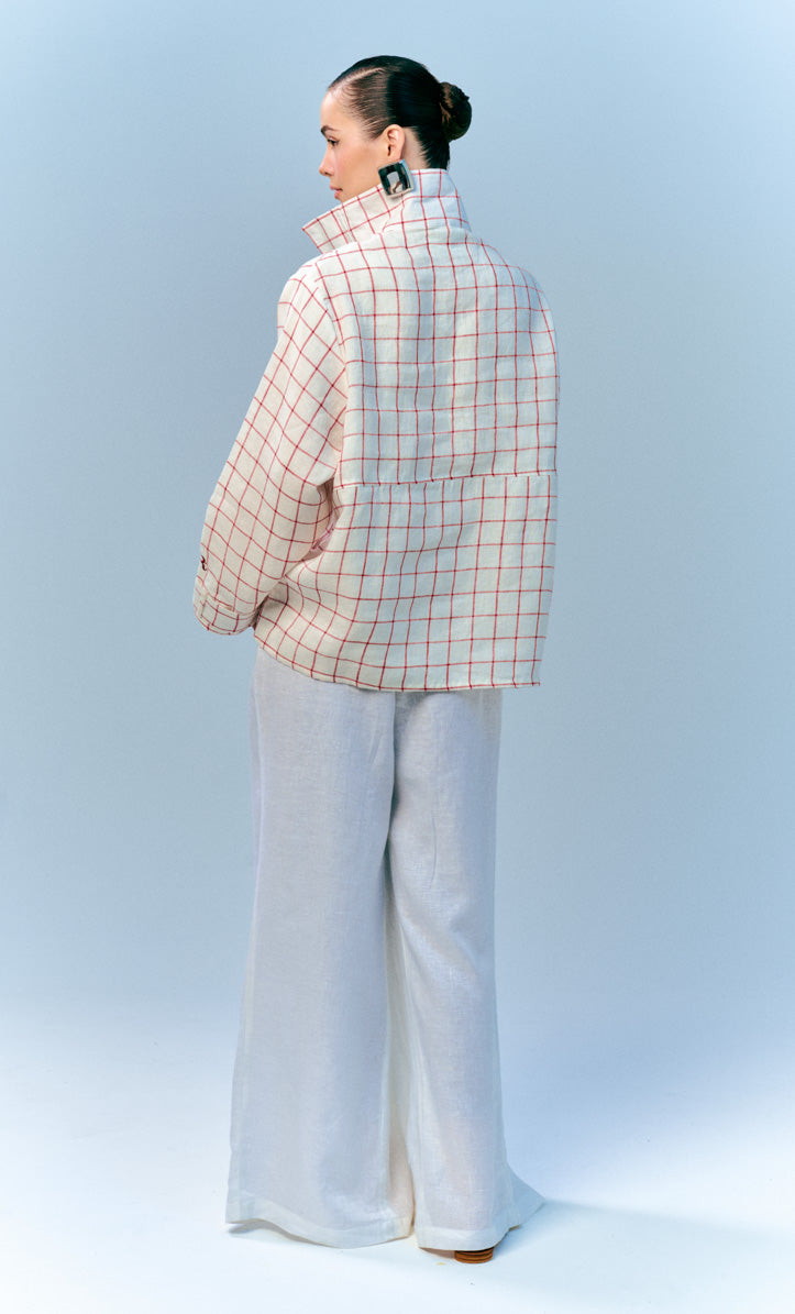 Bomber Top - Red Checkered