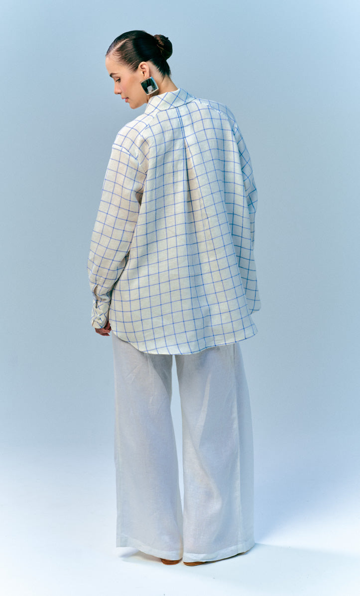 Vera Top - Blue Checkered