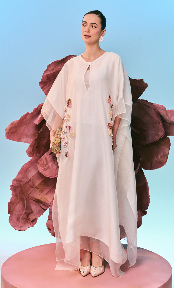 Beaded White Zahra Dress