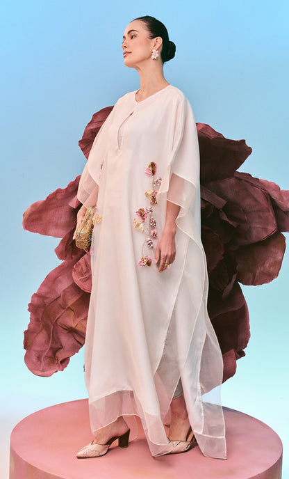 Beaded White Zahra Dress