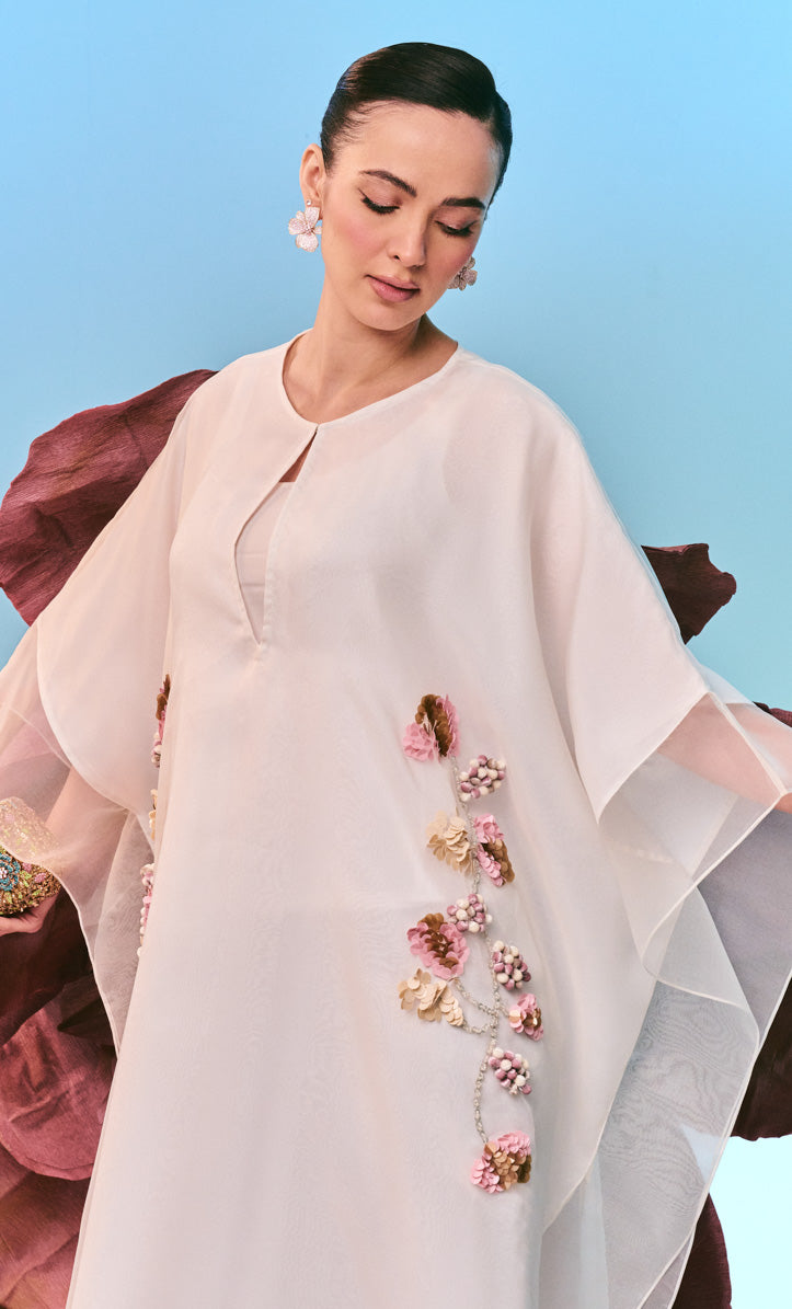 Beaded White Zahra Dress