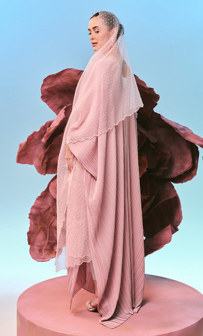Beaded Pink Inara Dress with Ribbon