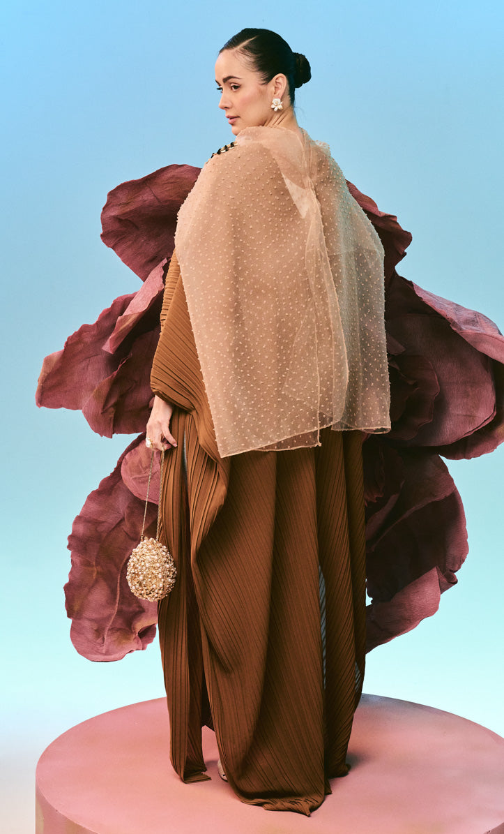 Inara Brown Dress with Ribbon