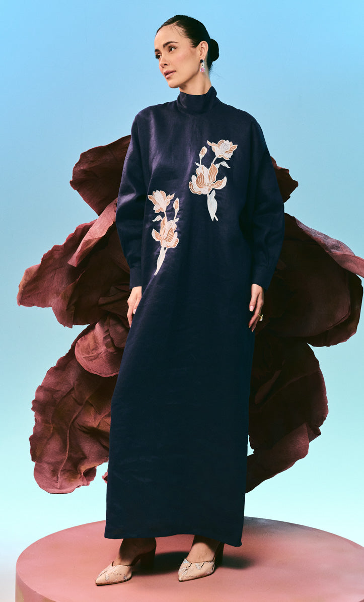 Embroidery Velour Elisa Dress