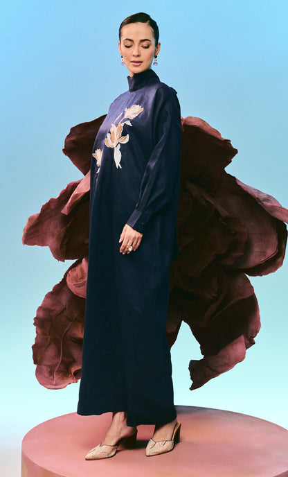 Embroidery Velour Elisa Dress