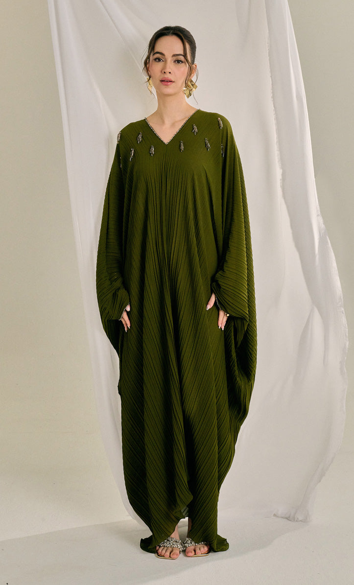 Beaded Olive Inara Dress