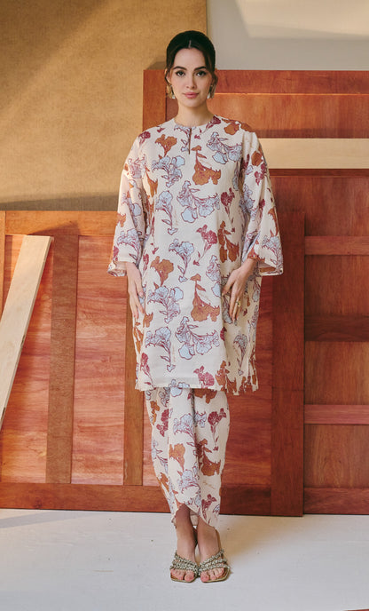 Calla Lilies Long Kurung Opah Set